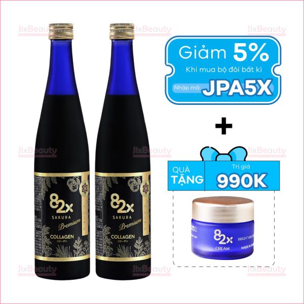 Combo 2 chai Collagen Mashiro 82x Sakura Premium 120.000mg nội địa Nhật chai 500ml