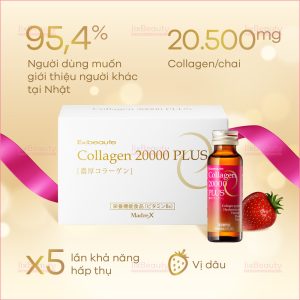 Combo 2 hộp nước uống đẹp da Collagen 20.000mg Plus nội địa Nhật (Hộp 10 chai x 50ml)