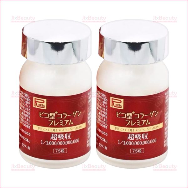 Combo 2 hộp viên uống Collagen Pico Premium Ribeto Shoji 300mg hộp 75 viên