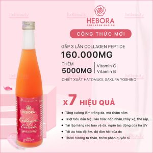 Combo 3 chai nước uống Collagen Enrich Hebora nội địa Nhật Bản chai 500ml