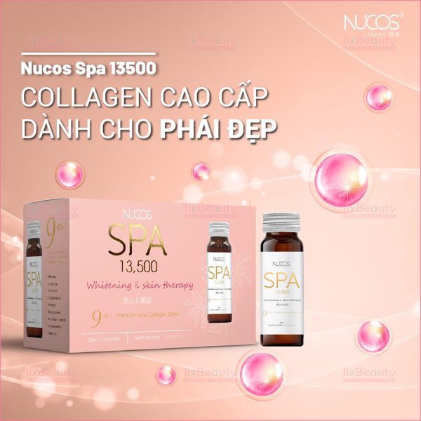 Nước uống Collagen Nucos Spa hàm lượng 13,500mg nội địa Nhật (Hộp 10 chai x 50ml)