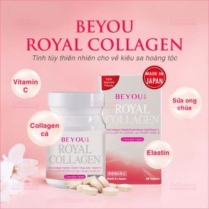 Viên ngậm Collagen chống lão hóa da Beyou Royal Collagen nội địa Nhật hộp 90 viên