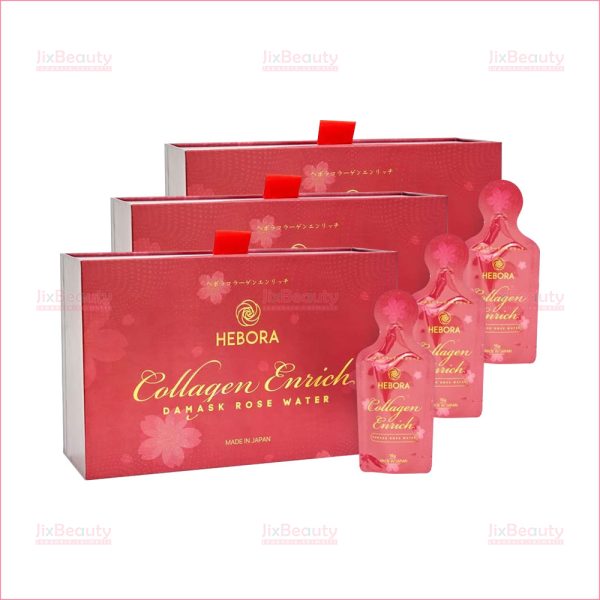 Combo 3 Hộp Nước uống Collagen Enrich Hebora 160.000mg nội địa Nhật (Hộp 28 túi)