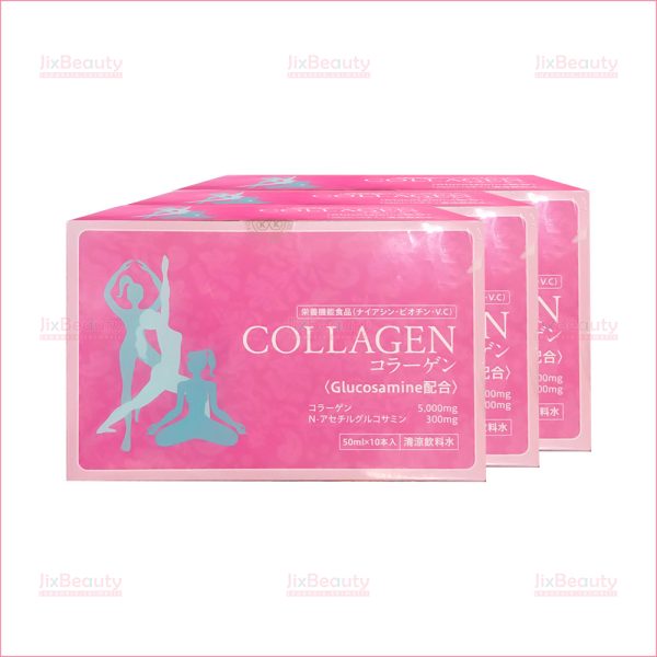 Combo 3 hộp nước uống Collagen Glucosamine nội địa Nhật (Hộp 10 chai x 50ml)