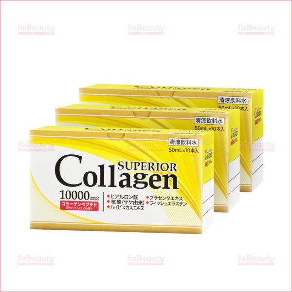 Combo 3 hộp nước uống Superior Collagen 10000mg nội địa Nhật Bản (Hộp 10 chai x 50ml)