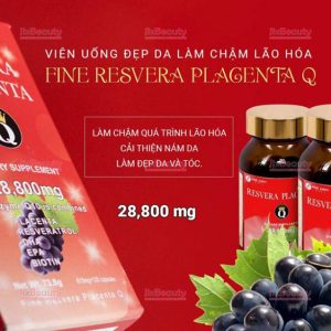 Combo 2 hộp viên uống đẹp da, làm chậm lão hóa Fine Resvera Placenta Q 120 viên