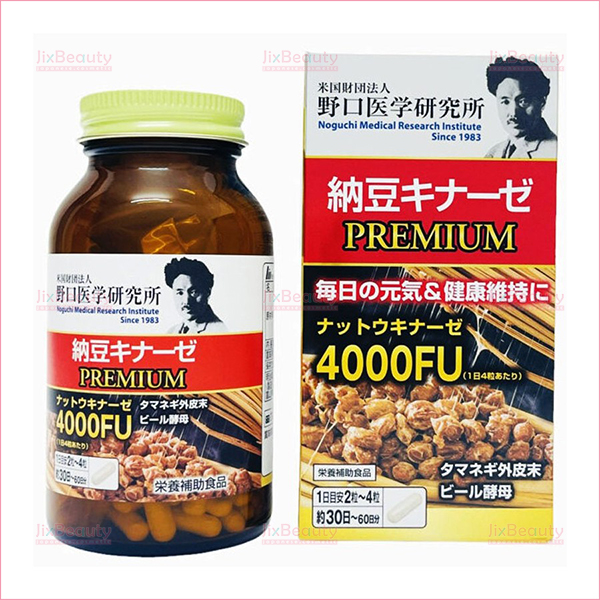 Viên uống hỗ trợ điều trị tai biến Noguchi Nattokinase Premium 4000FU nội địa Nhật 120 viên