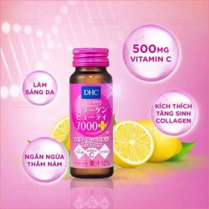 Nước uống Collagen DHC Beauty 7000+ Plus dưỡng ẩm ngừa lão hóa (Hộp 10 chai x 50ml)