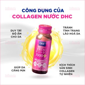 Nước uống Collagen DHC Beauty 7000+ Plus dưỡng ẩm ngừa lão hóa (Hộp 10 chai x 50ml)