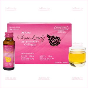 Nước uống Collagen Kaza Rose Lady 5000mg nội địa Nhật (Hộp 10 chai x 50ml)