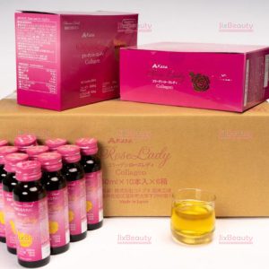 Nước uống Collagen Kaza Rose Lady 5000mg nội địa Nhật (Hộp 10 chai x 50ml)