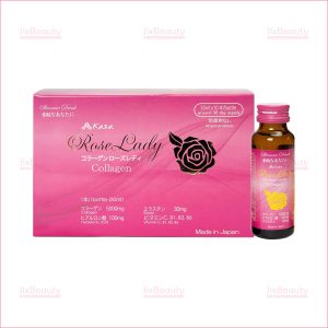 Nước uống Collagen Kaza Rose Lady 5000mg nội địa Nhật (Hộp 10 chai x 50ml)