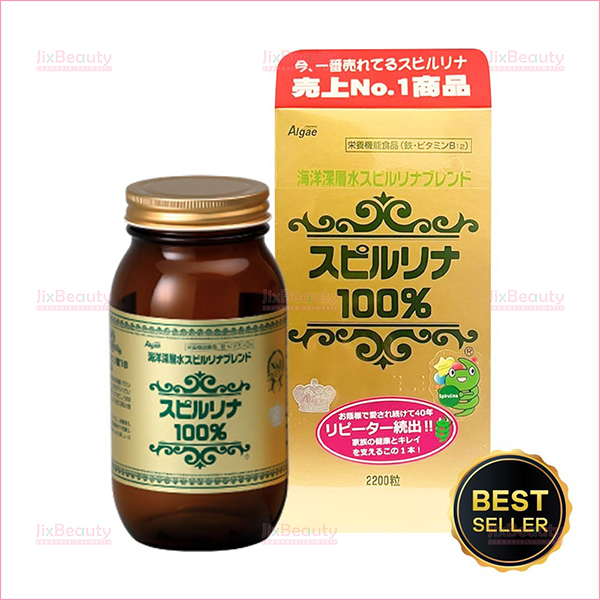 Tảo xoắn Spirulina Japan Algae hàng nội địa Nhật Bản hộp 2200 viên