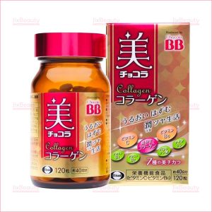 Viên uống đẹp da BB Chocola Collagen Eisai Lọ 120 viên nội địa Nhật Bản