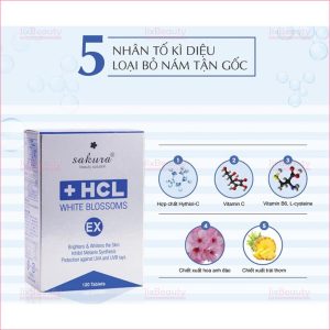 Viên uống hỗ trợ giảm nám Sakura HCL White Blossoms hộp 120 viên nội địa Nhật