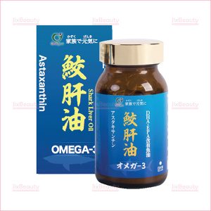 Hộp dầu gan cá mập Genki Fami Omega 3 hàng nội địa Nhật Bản hộp 90 viên