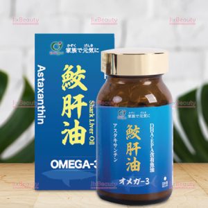 Hộp dầu gan cá mập Genki Fami Omega 3 hàng nội địa Nhật Bản hộp 90 viên