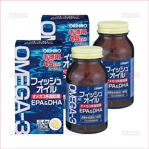 Combo 2 hộp viên uống bổ mắt Omega-3 Orihiro nội địa Nhật hộp 180 viên