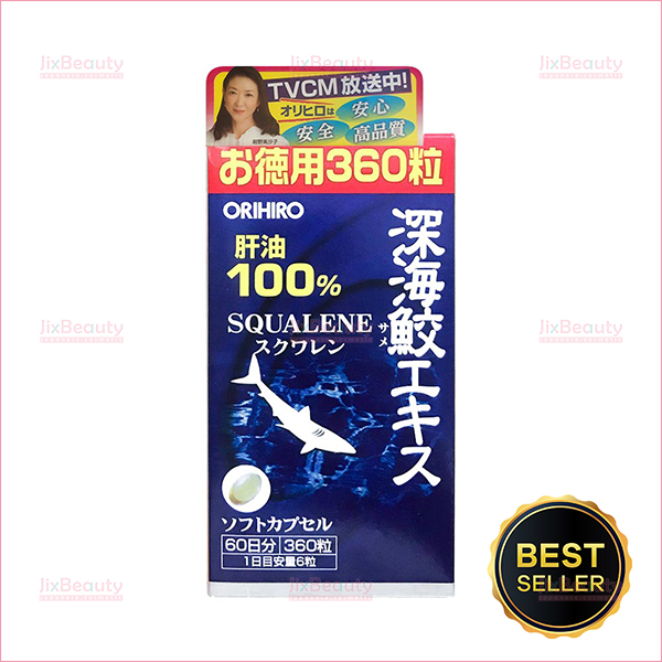 Dầu gan cá mập 100% Squalene Orihiro nội địa Nhật Bản hộp 360 viên