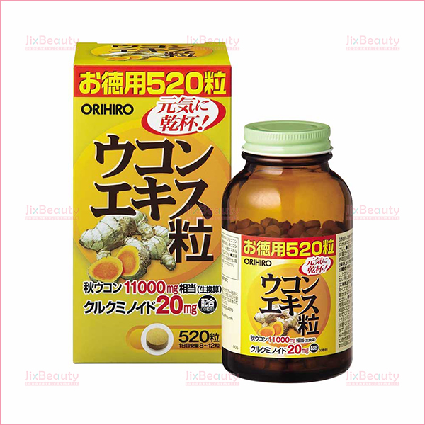 Viên uống bổ gan chiết xuất nghệ tươi Orihiro FL 11000mg nội địa Nhật Bản hộp 520 viên