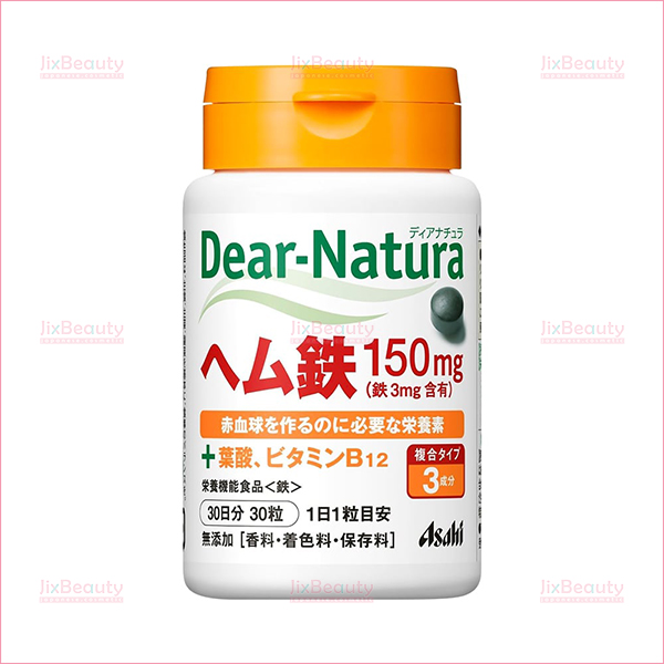 Viên uống bổ sung Sắt và Acid Folic cho mẹ bầu Asahi Dear Natura nội địa Nhật Bản