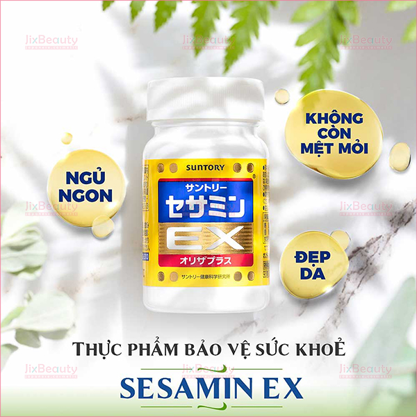 Viên uống hỗ trợ ngủ ngon Sesamin EX Suntory nội địa Nhật Bản hộp 90 viên