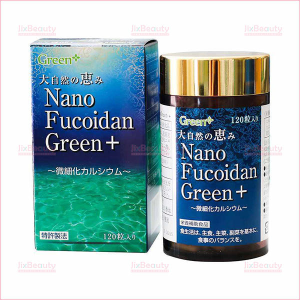 Viên uống hỗ trợ điều trị ung thư Nano Fucoidan Green+ nội địa Nhật Bản chính hãng hộp 120 viên